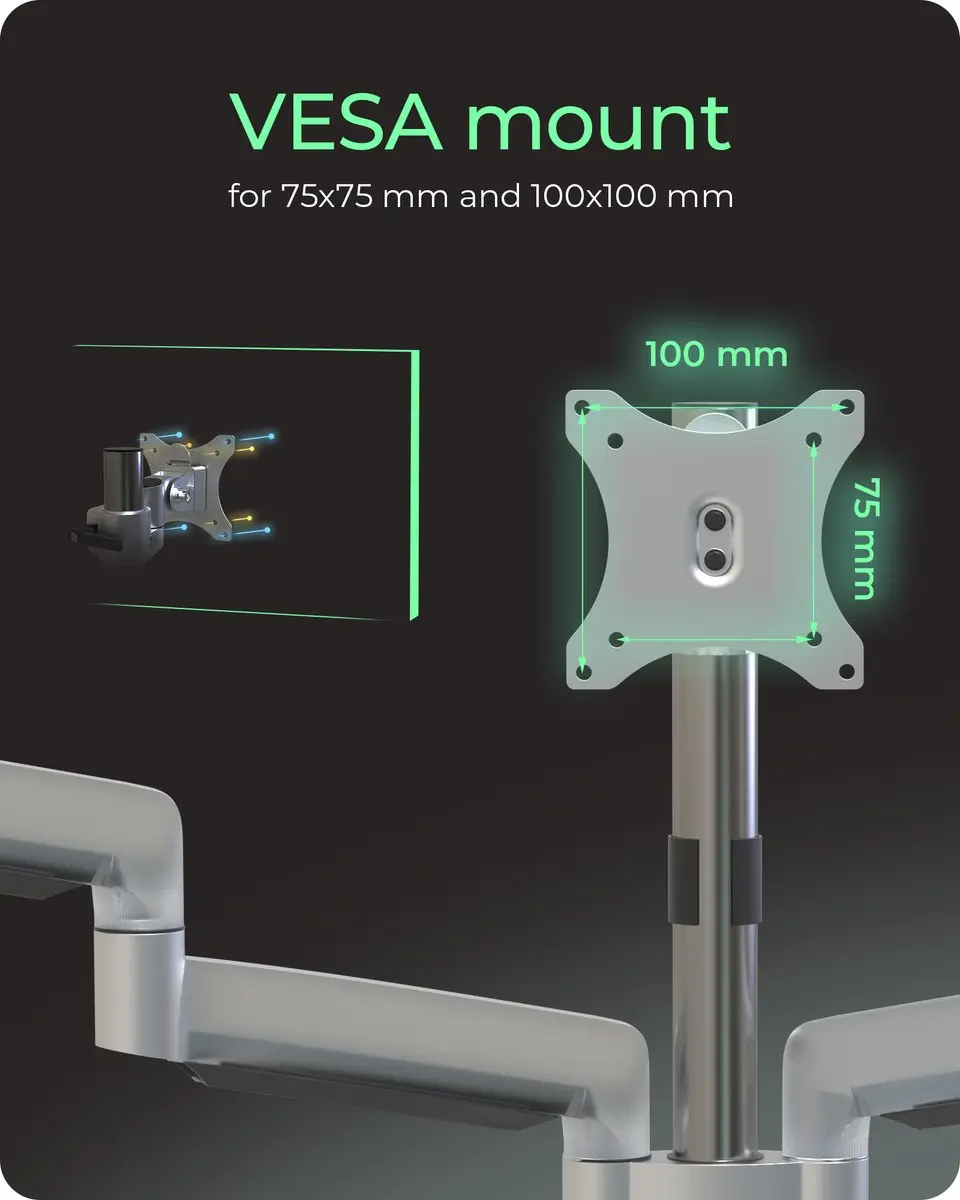 Icy Box IB-MS505-T Monitorbeugel 3-voudig - 32" Draaibaar In hoogte verstelbaar