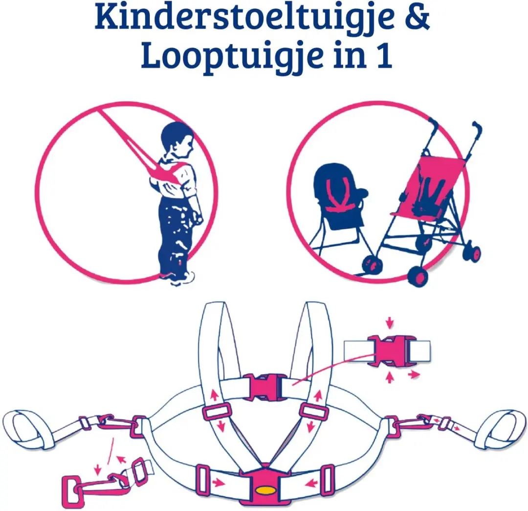 Bambino Tuigje Kinderstoel & Looptuigje - Zwart