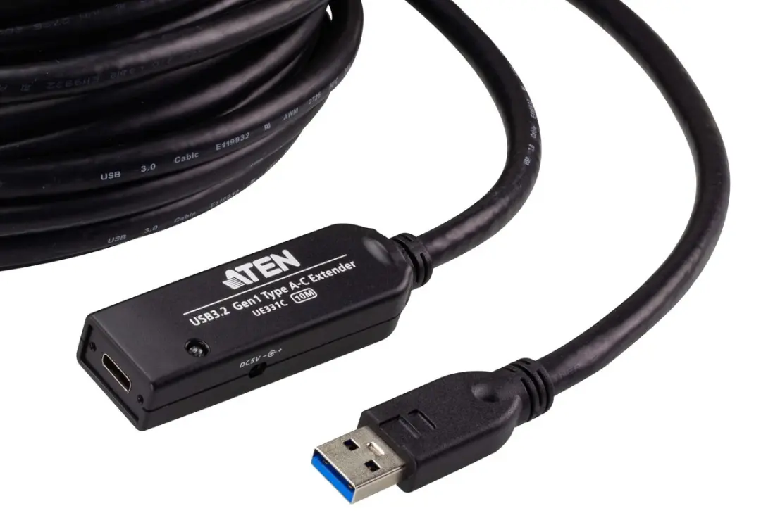 Aten UE331C USB-A 3.2 naar USB-C Verlengkabel 10m - Zwart