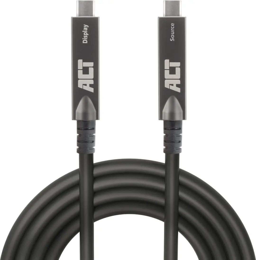 ACT AK4330 USB-C 3.2 Gen2 Actieve Optische Kabel 10m - Zwart