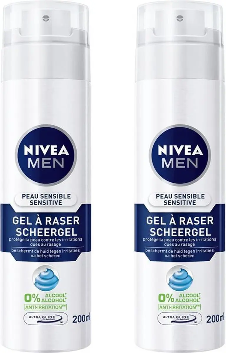 NIVEA Men Scheergel Sensitive 200ml - 2 Stuks