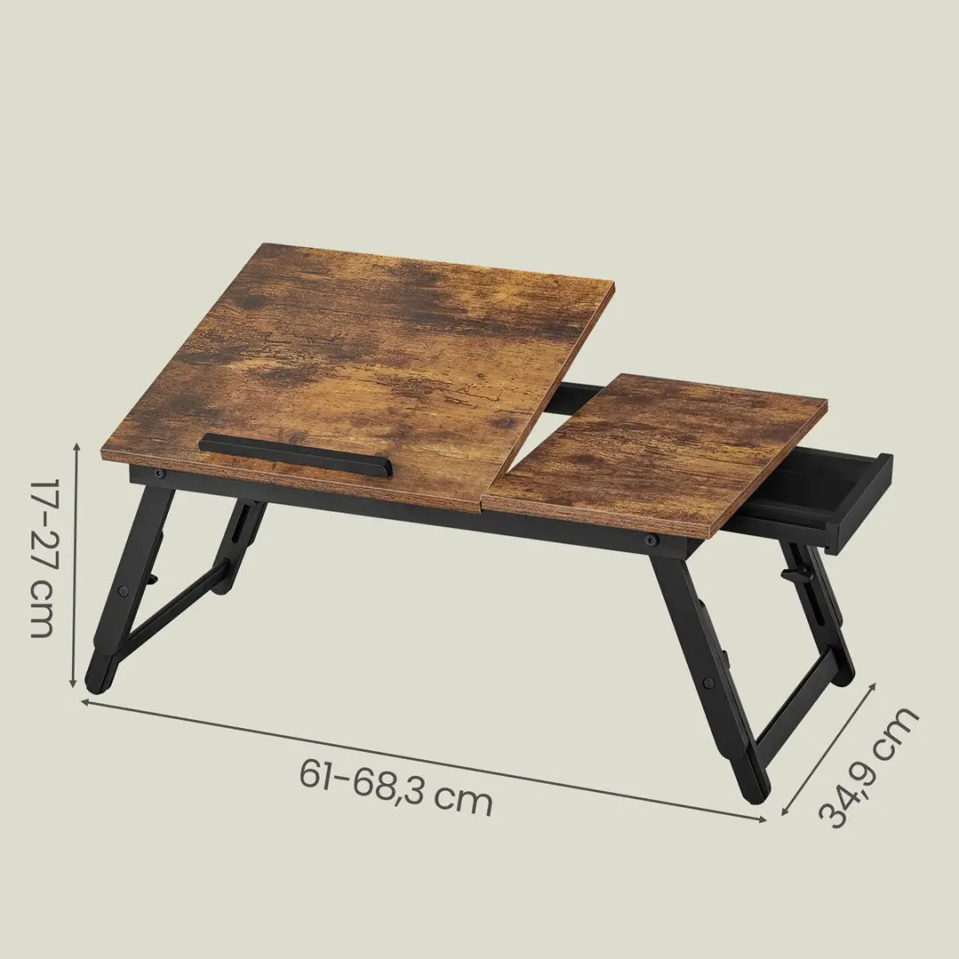 Songmics Laptopstandaard Vintage Bruin - 55x35x23cm