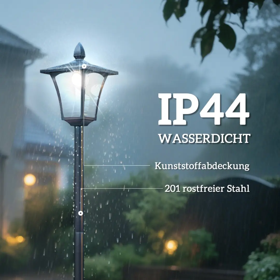 ECTEATOY Solar Tuinverlichting Staande Buitenlamp - Zwart - afbeelding 5 van 6