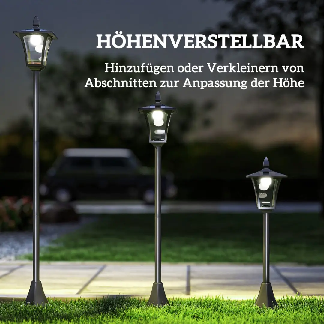 ECTEATOY Solar Tuinverlichting Staande Buitenlamp - Zwart - afbeelding 4 van 6