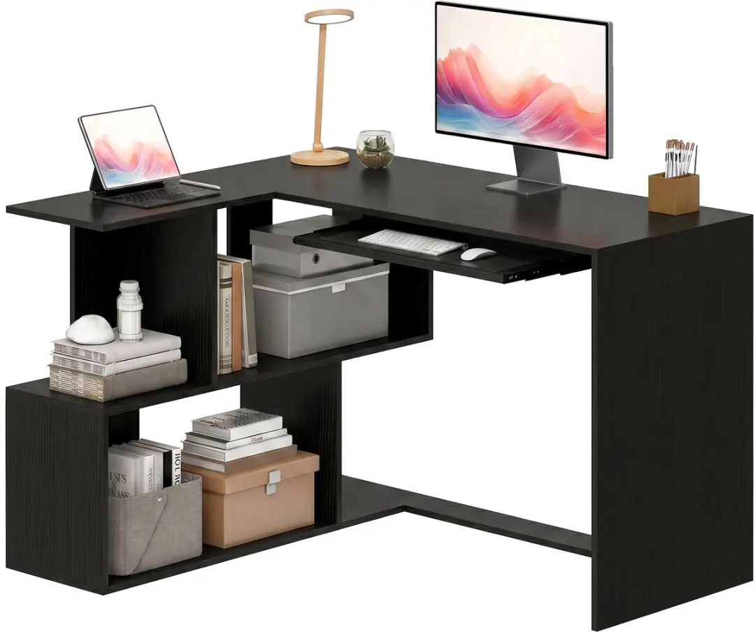 ECTEATOY Hoekbureau L-Vormig Computerbureau 120x100x76cm
