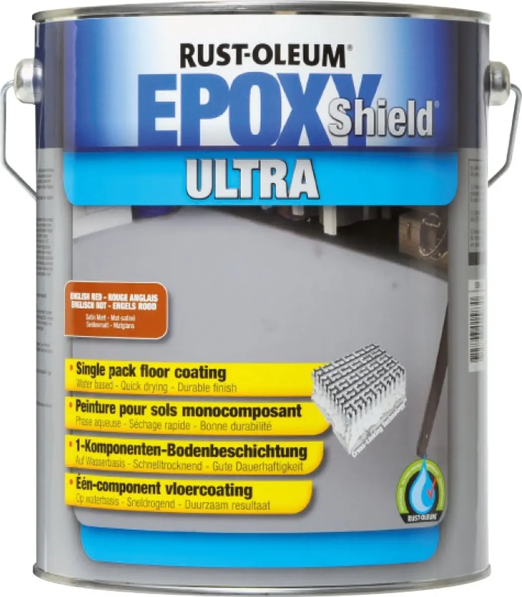 Rust-Oleum Epoxyshield Ultra 1K Vloercoating 5L - Staalgrijs RAL7001