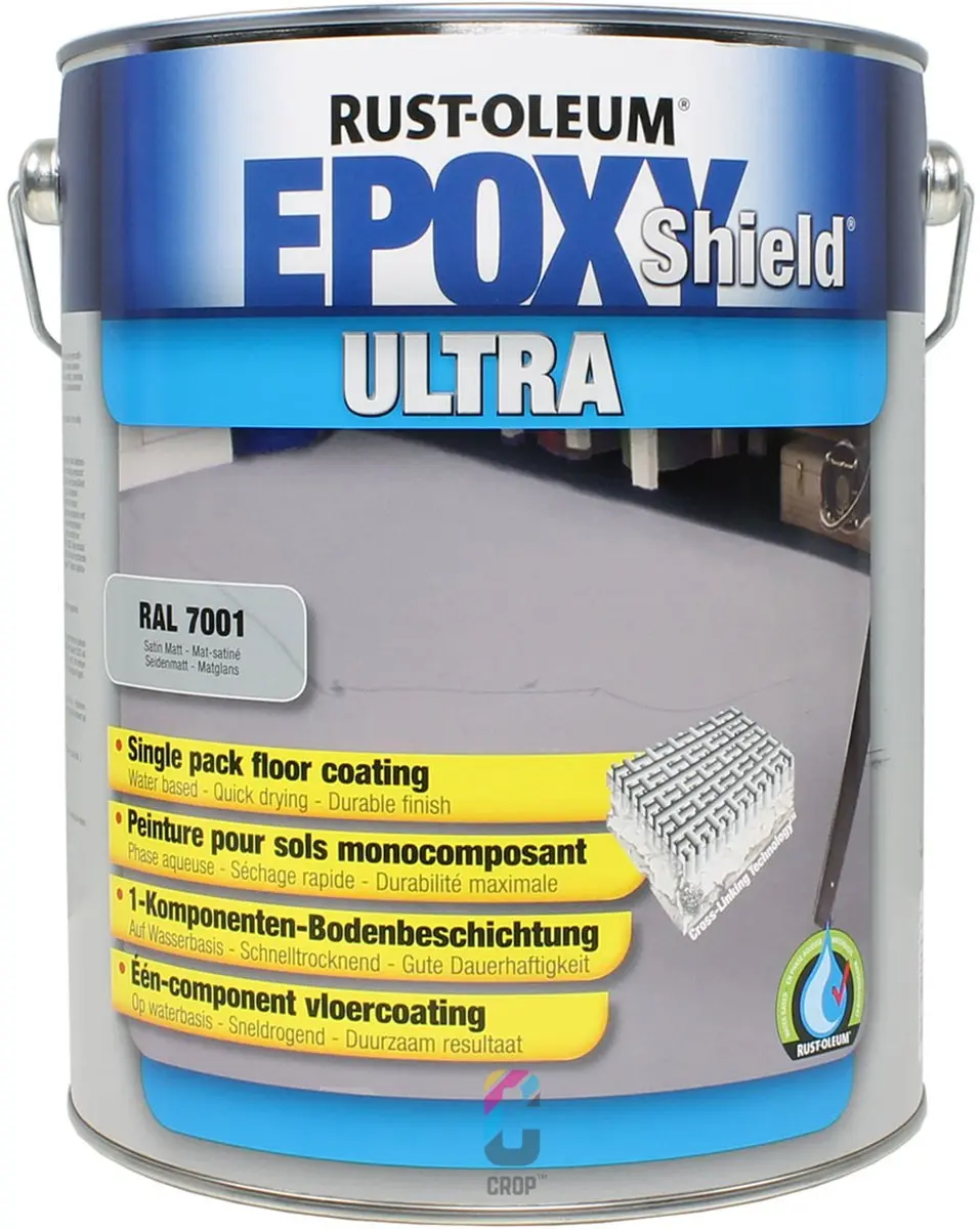 Rust-Oleum Epoxyshield Ultra 1K Vloercoating 5L - Staalgrijs RAL7001