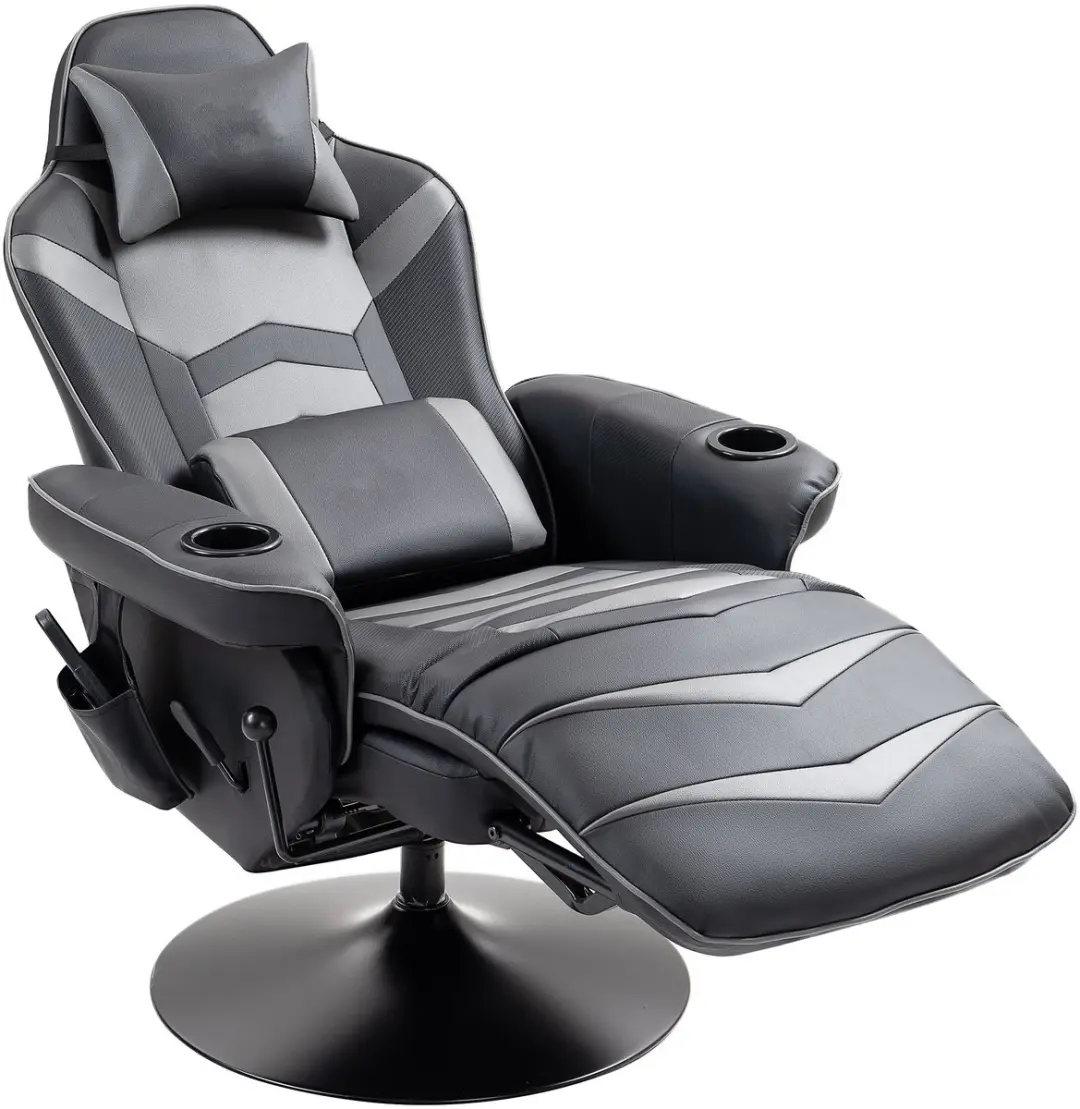 ECTEATOY Ergonomische Gamestoel Grijs - Massage & Voetensteun