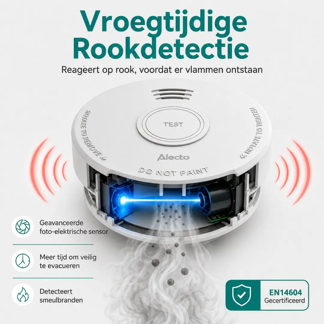 Alecto SD110 Rookmelder - 10 Jaar Sensor - Wit