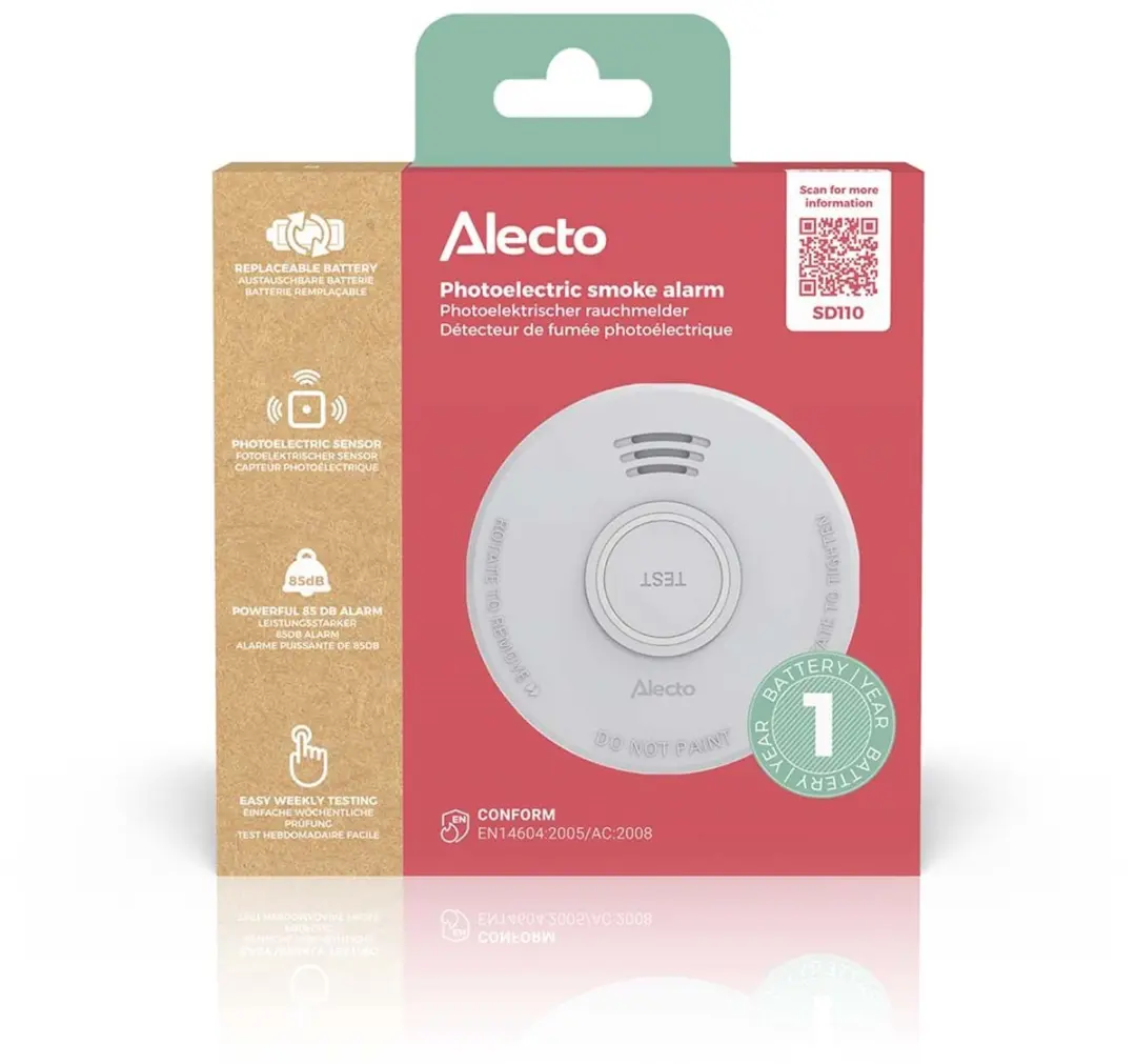 Alecto SD110 Rookmelder - 10 Jaar Sensor - Wit