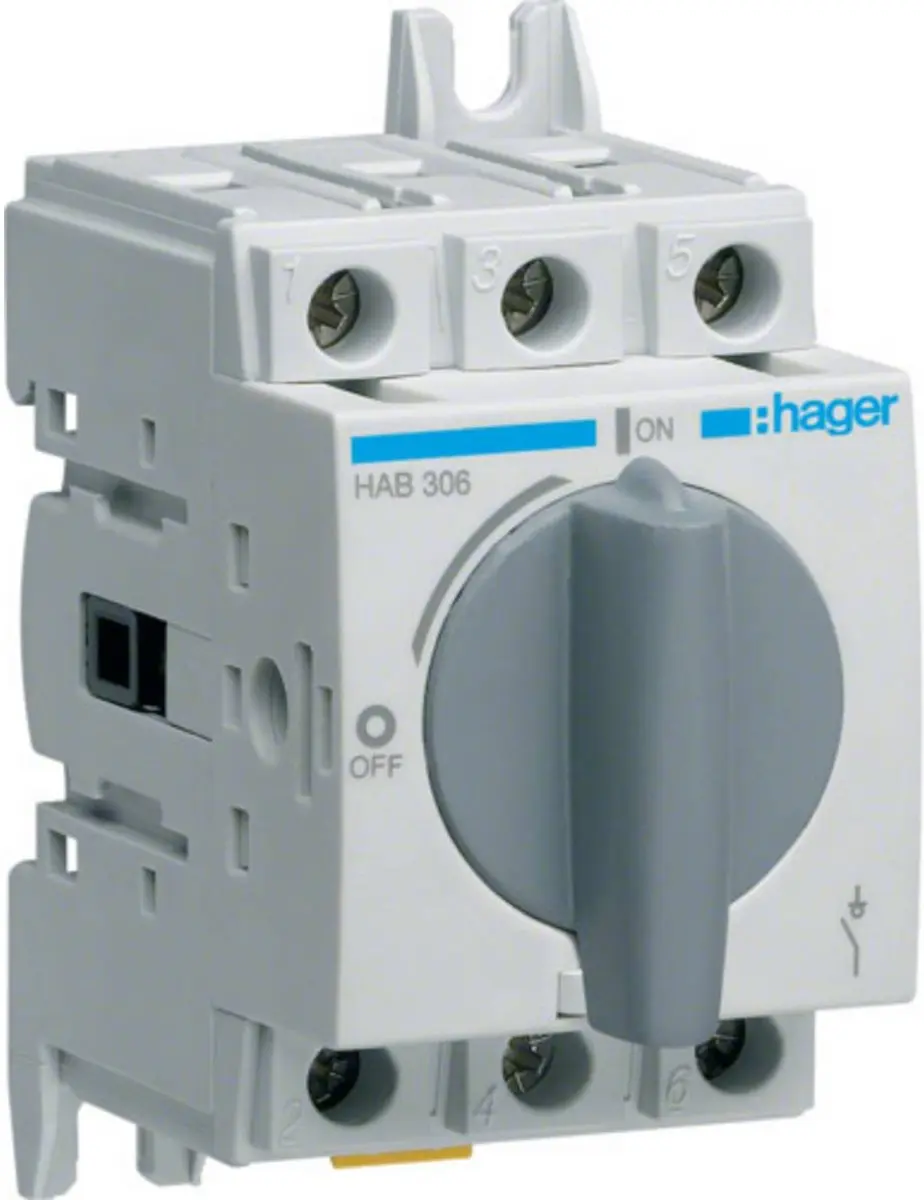 Hager HAB306 Lastscheider 3P 63A - Wit