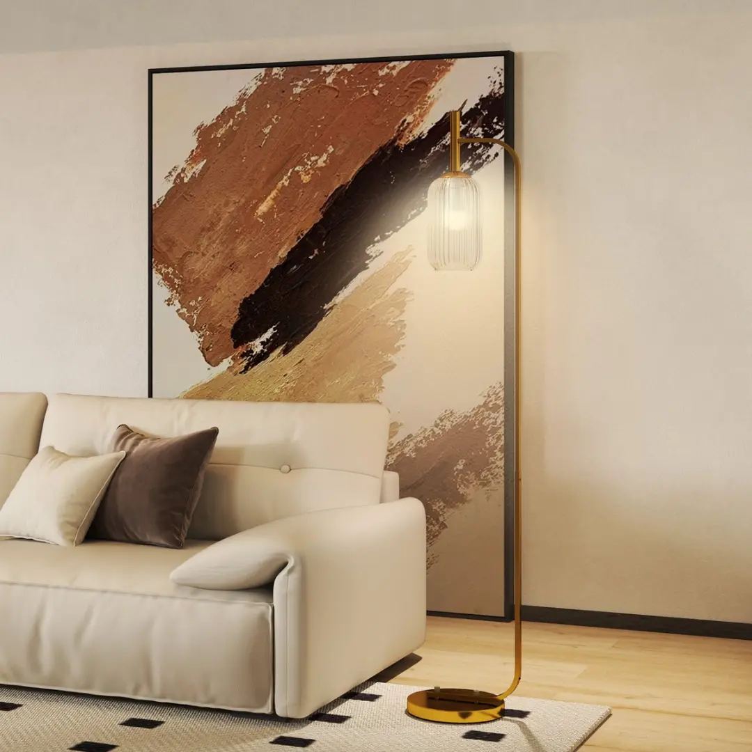 ECTEATOY Vloerlamp 152cm Goud - Metaal - afbeelding 2 van 6