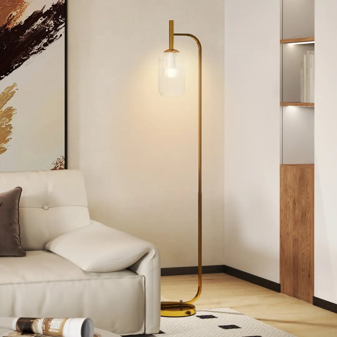 ECTEATOY Vloerlamp 152cm Goud - Metaal - afbeelding 4 van 6