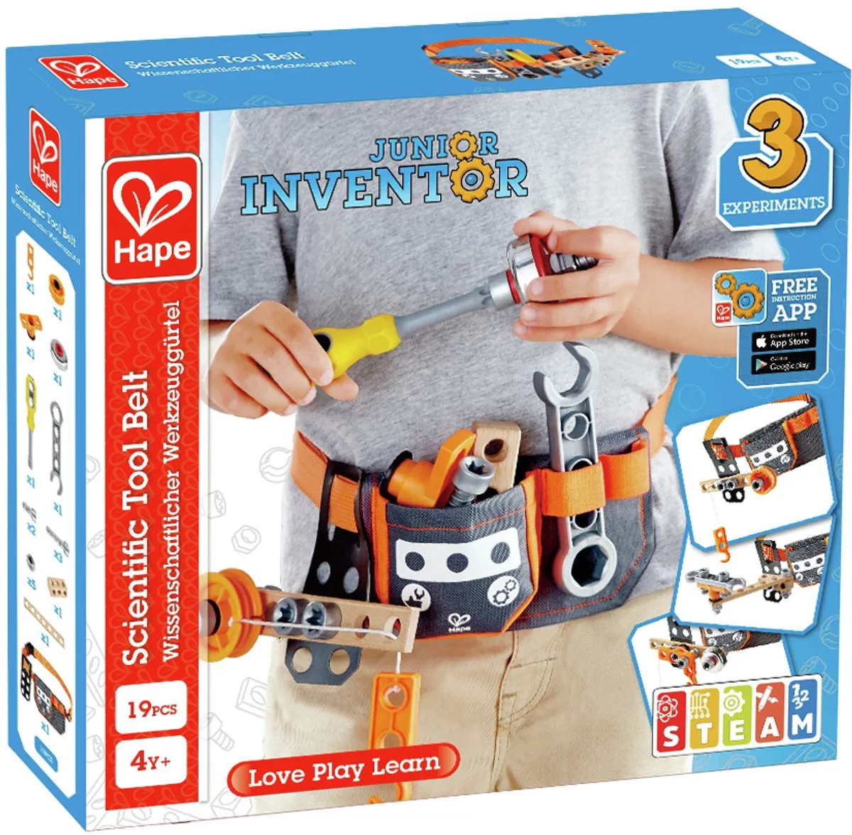 Hape Wetenschappelijke Gereedschapsriem E3035 - 19-delig - Veelkleurig