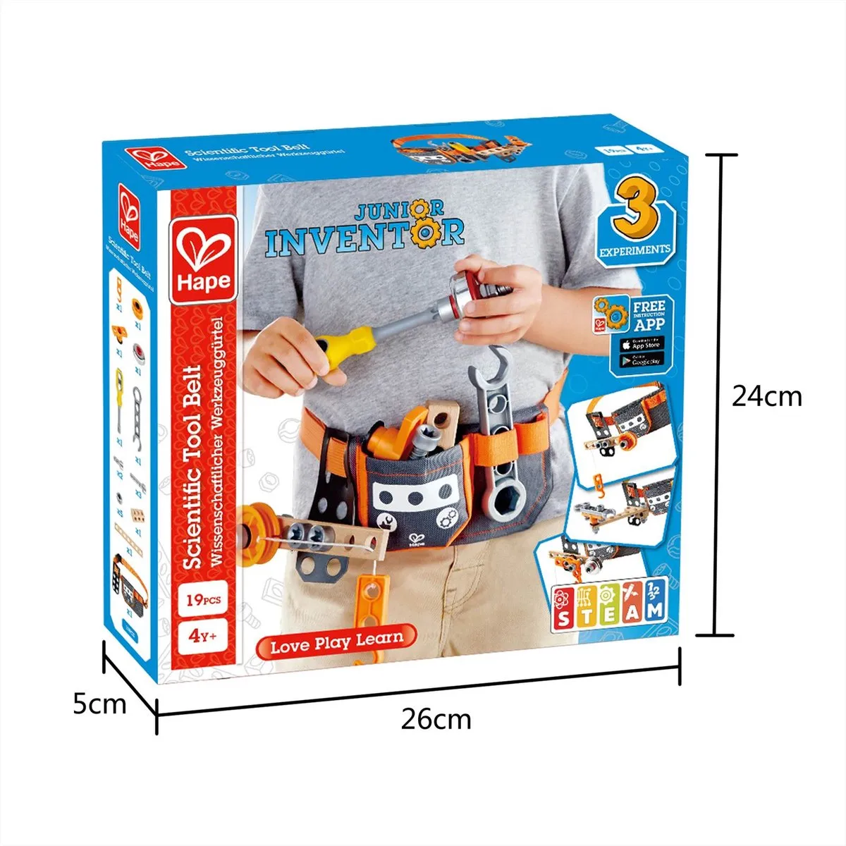 Hape Wetenschappelijke Gereedschapsriem E3035 - 19-delig - Veelkleurig