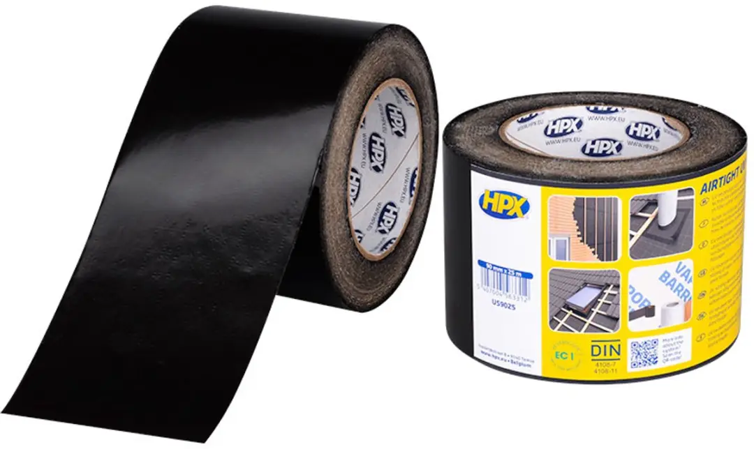 HPX PE Filmtape Zwart UV 90mm x 25m