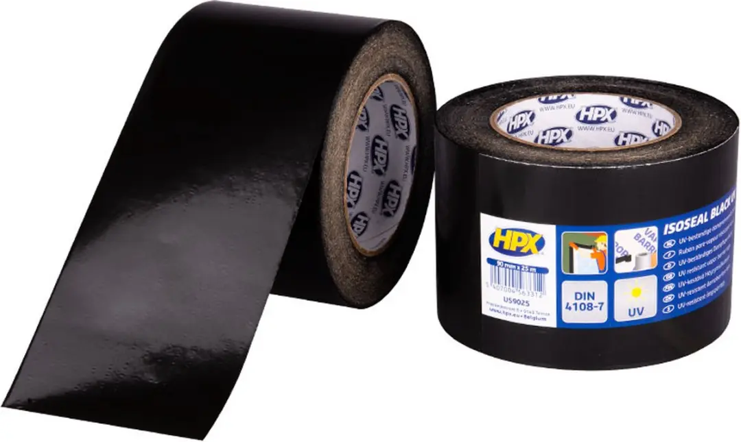 HPX PE Filmtape Zwart UV 90mm x 25m