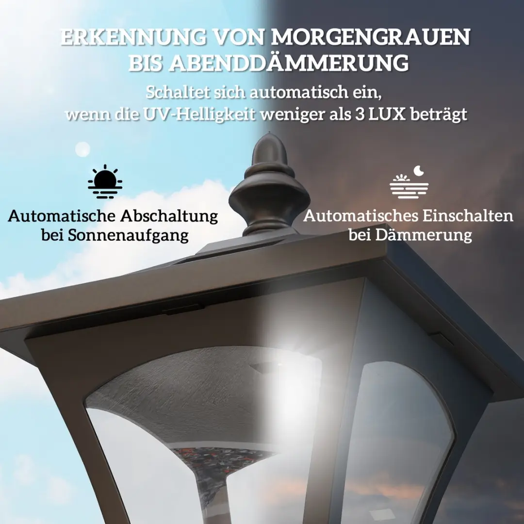 ECTEATOY Klassieke Solar Vloerlamp Padverlichting - Zwart