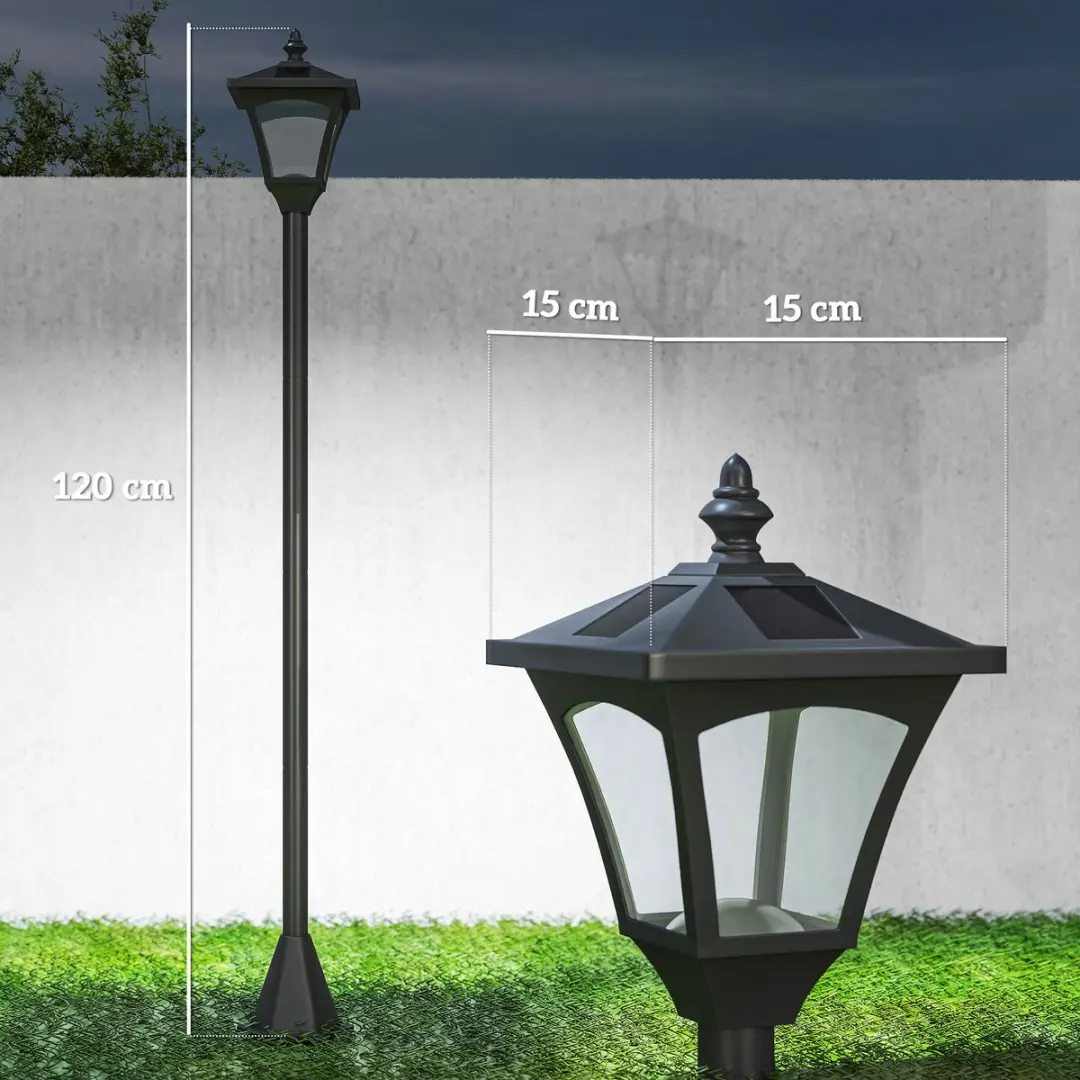 ECTEATOY Klassieke Solar Vloerlamp Padverlichting - Zwart