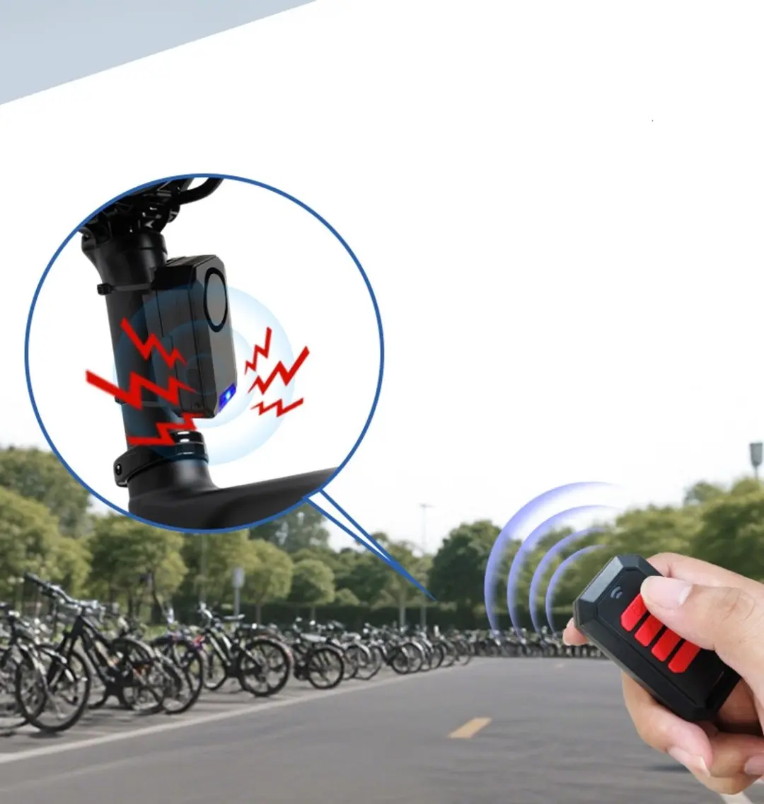 ECTEATOY Anti-Diefstal Fietsalarm Draadloos 135dB - Zwart
