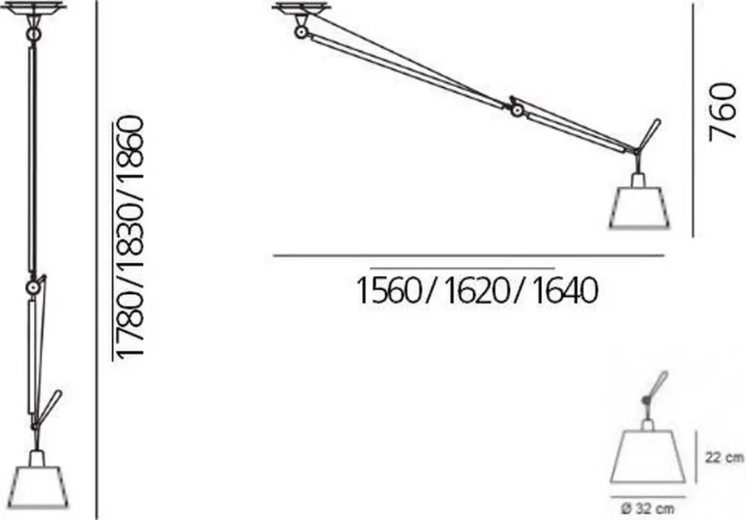 Artemide Tolomeo Decentrata Hanglamp Ø32cm - Satijngrijs