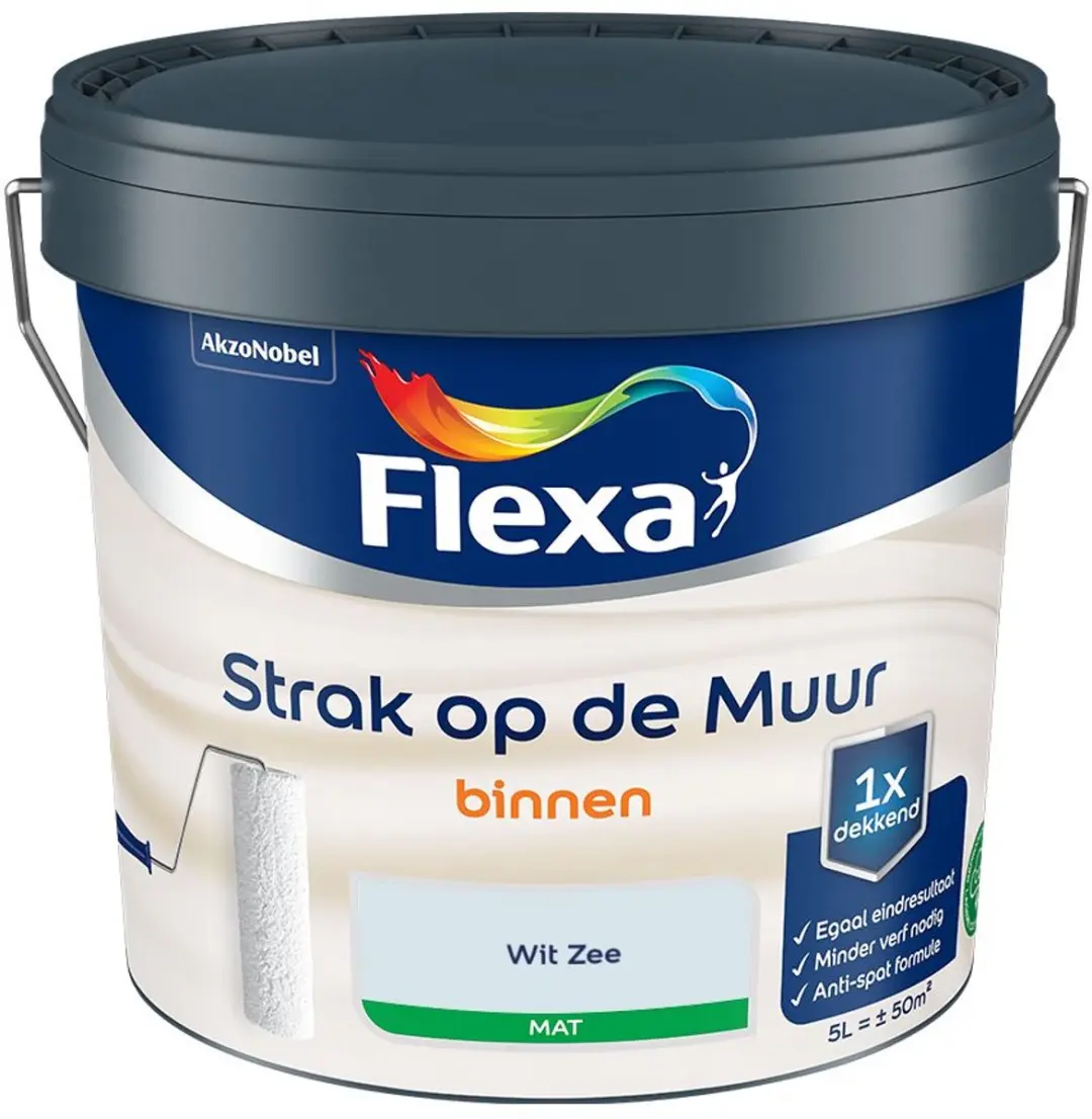 Flexa Strak Op De Muur Binnen Mat Wit Zee Mengverf 5L