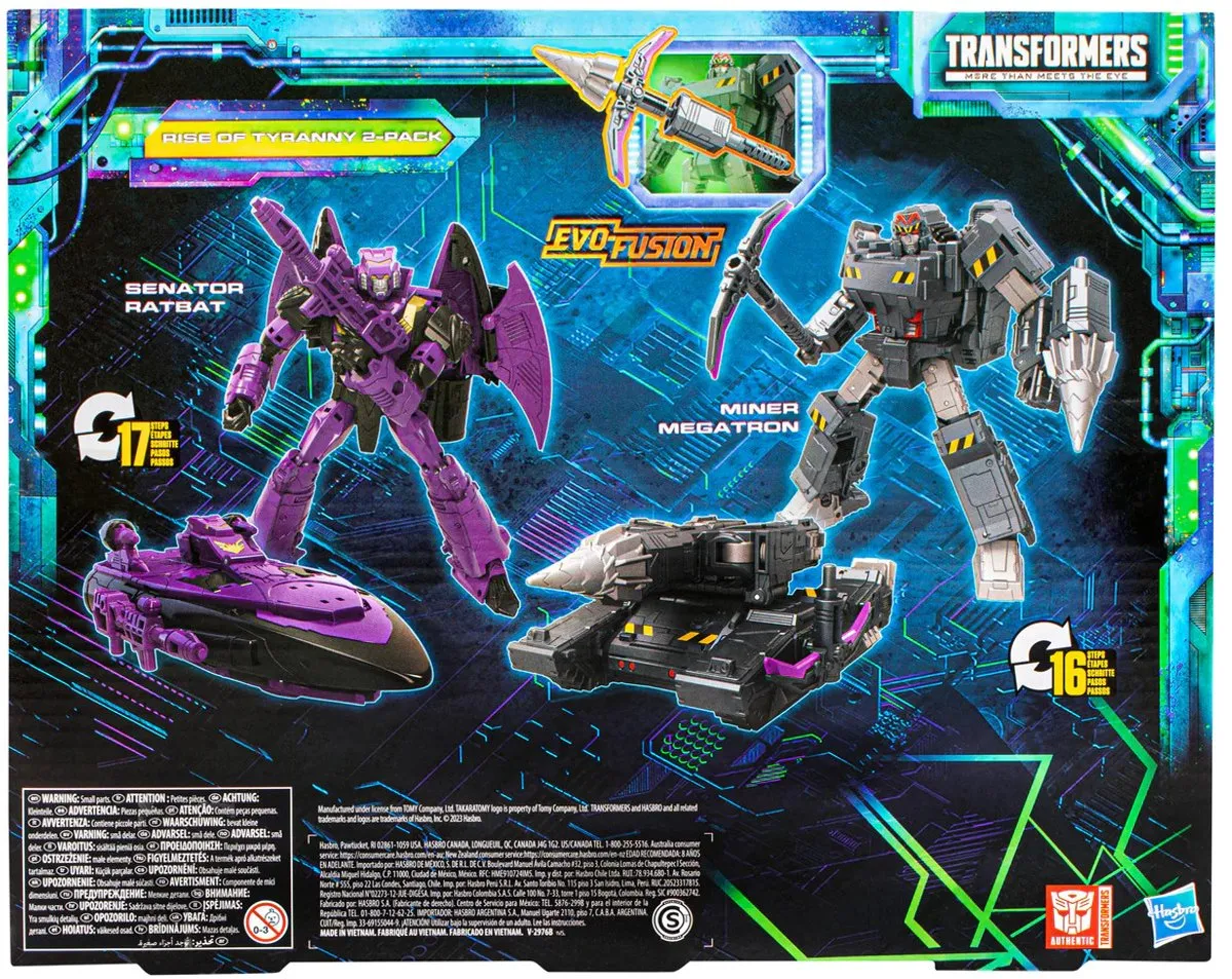 Hasbro Transformers Legacy Evolution Senator Ratbat & Miner Megatron