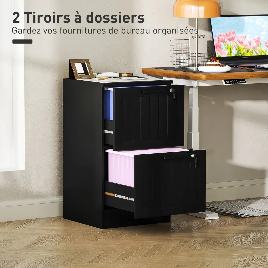 Homcom Archiefkast MDF 40x40x71cm - Zwart