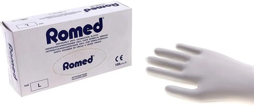 Romed vinyl handschoenen gepoederd 100 stuks XL Romed