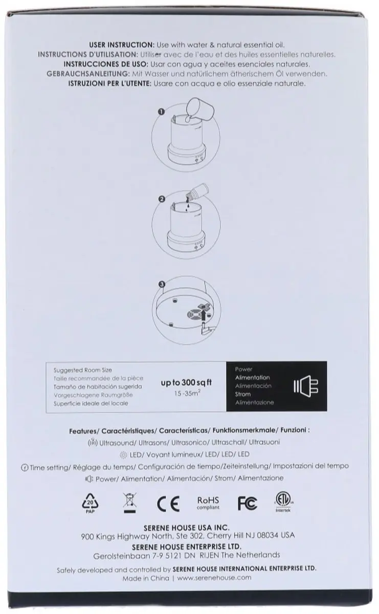 Serene House Ultrasonic Diffuser Stars 150ml - Wit