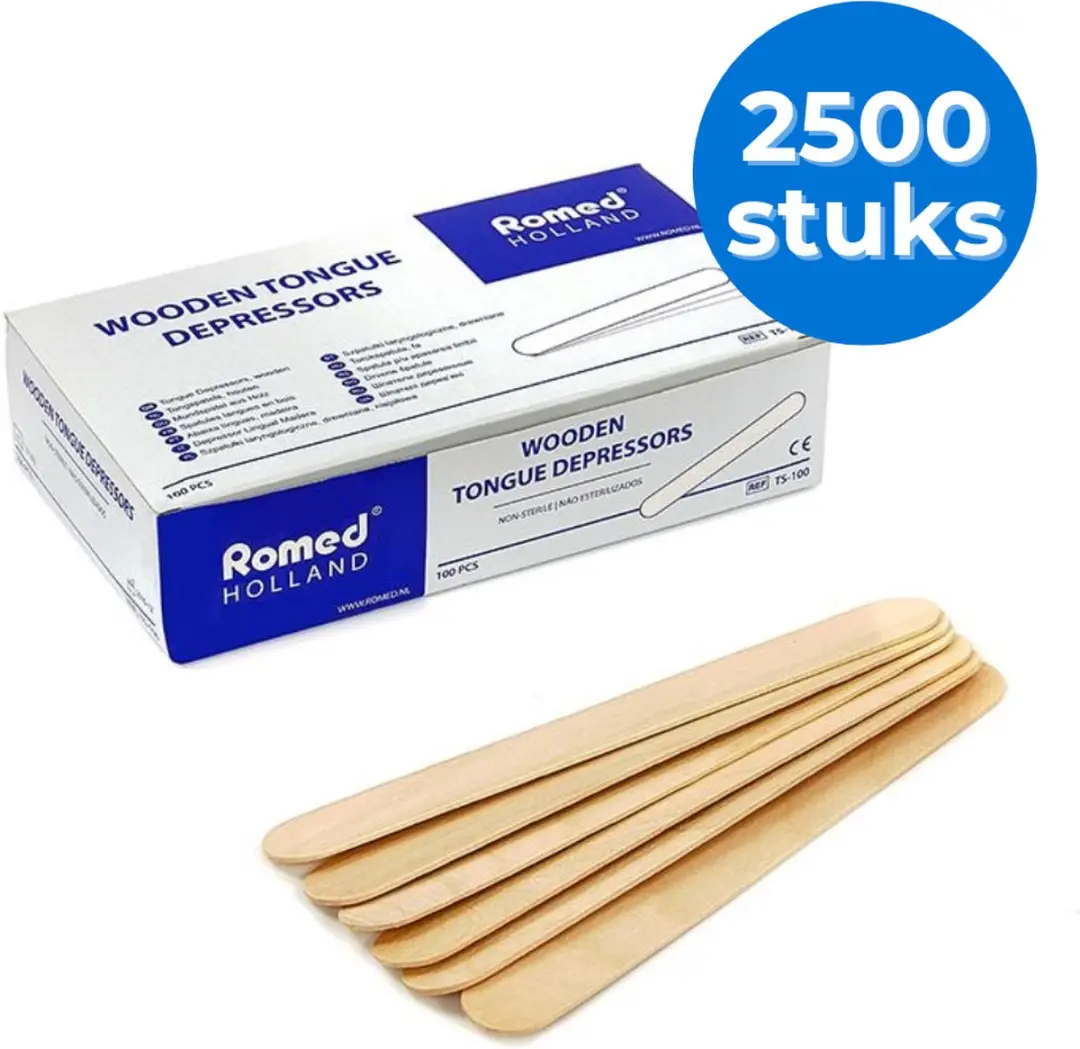 Romed Houten Tongspatels 2500 Stuks