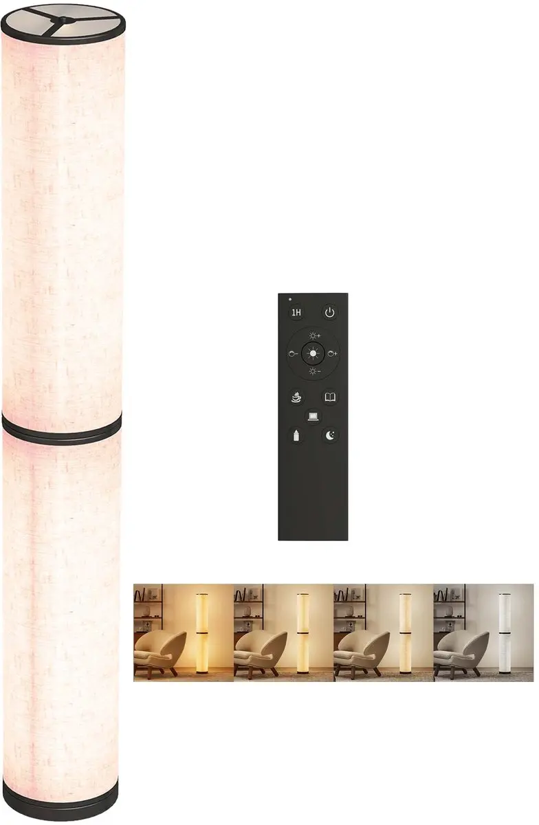 ECTEATOY Vloerlamp LED Beige Ø20x135cm