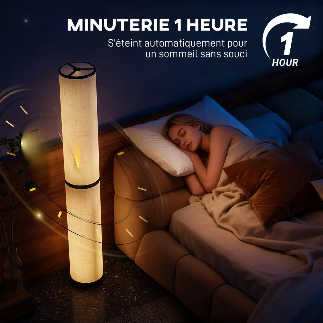ECTEATOY Vloerlamp LED Beige Ø20x135cm - 30W - afbeelding 4 van 6