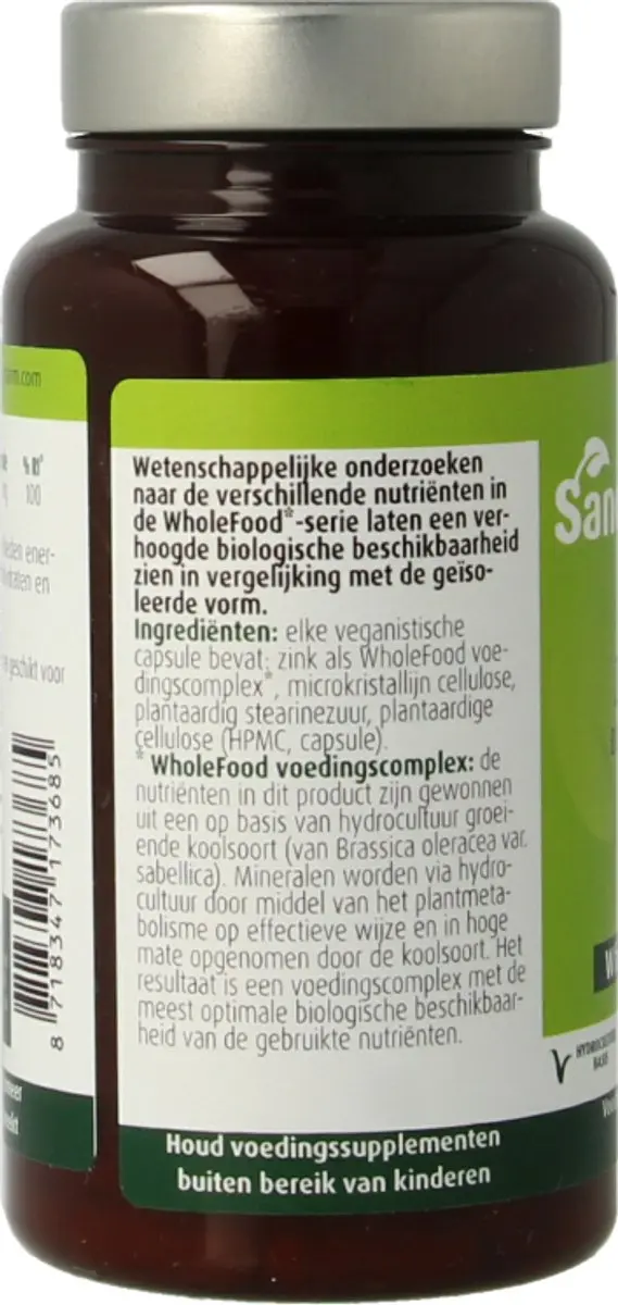 Sanopharm Zink Wholefood 30 Capsules