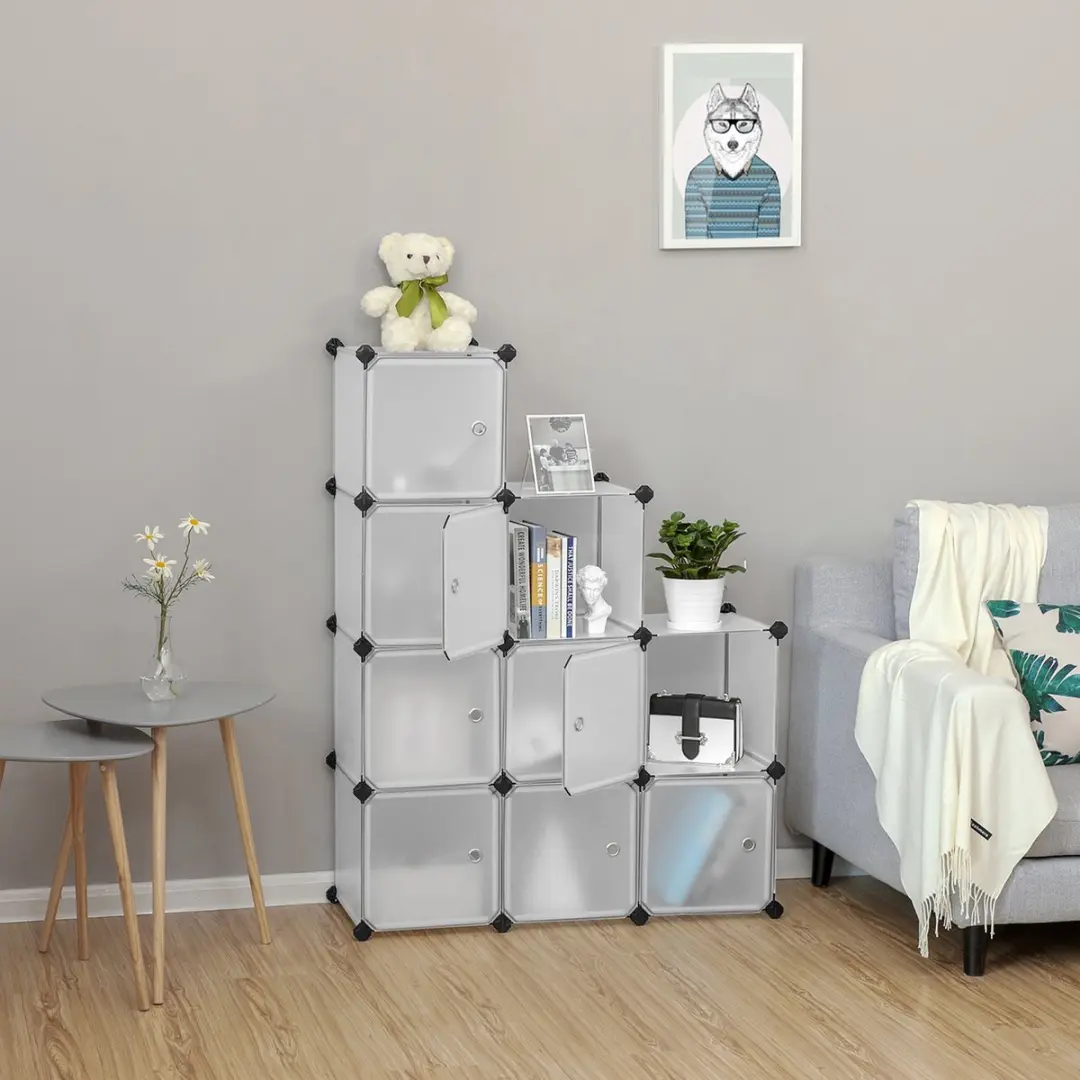 Songmics Kubus Kast 9 Vakken - Kunststof - Wit