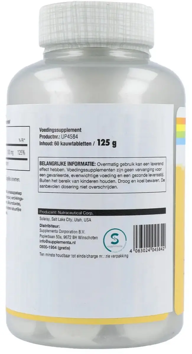 Solaray Calcium Citraat - 60 kauwtabletten