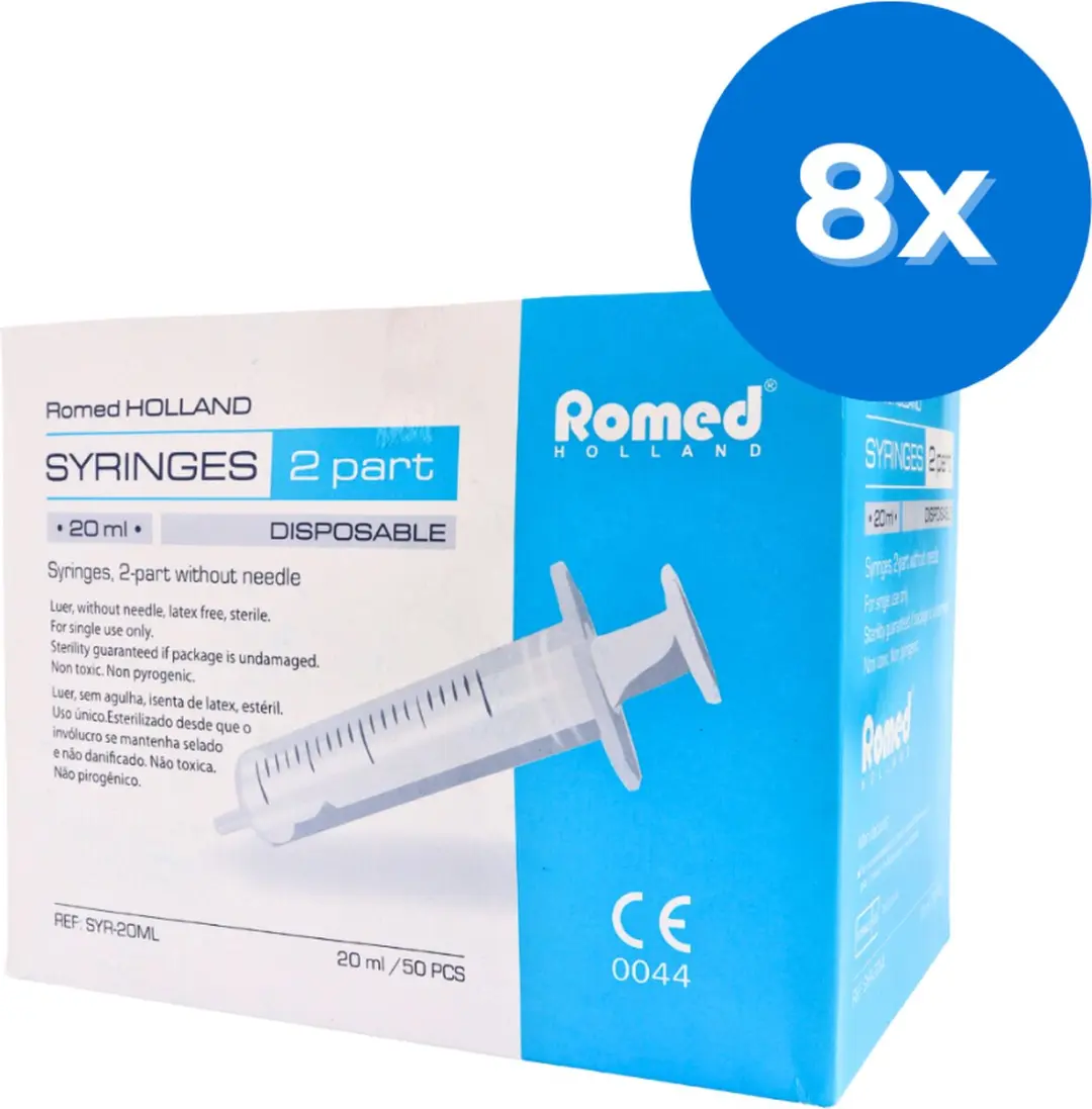 Romed 2-delige Injectiespuiten 20ml Luer Slip