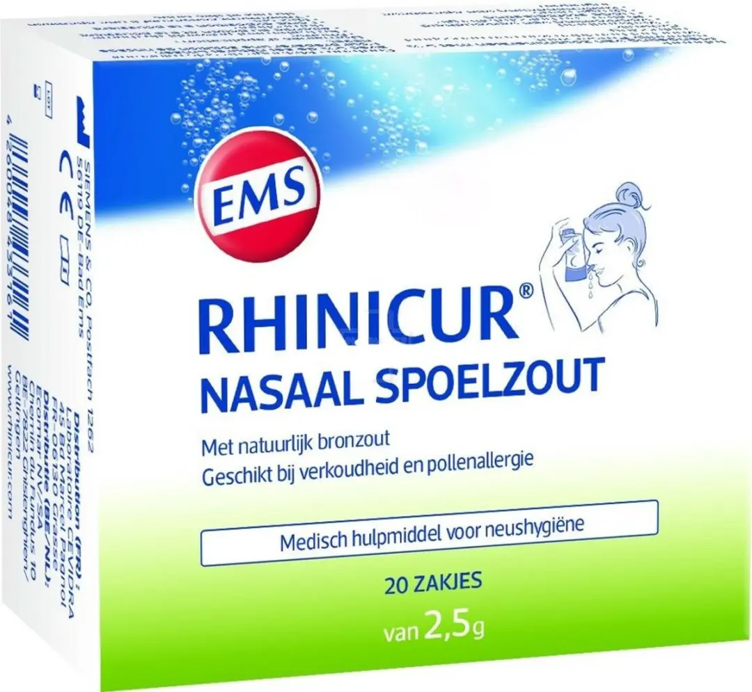Rhinicur Neus Spoelzout zakje 20 stuks