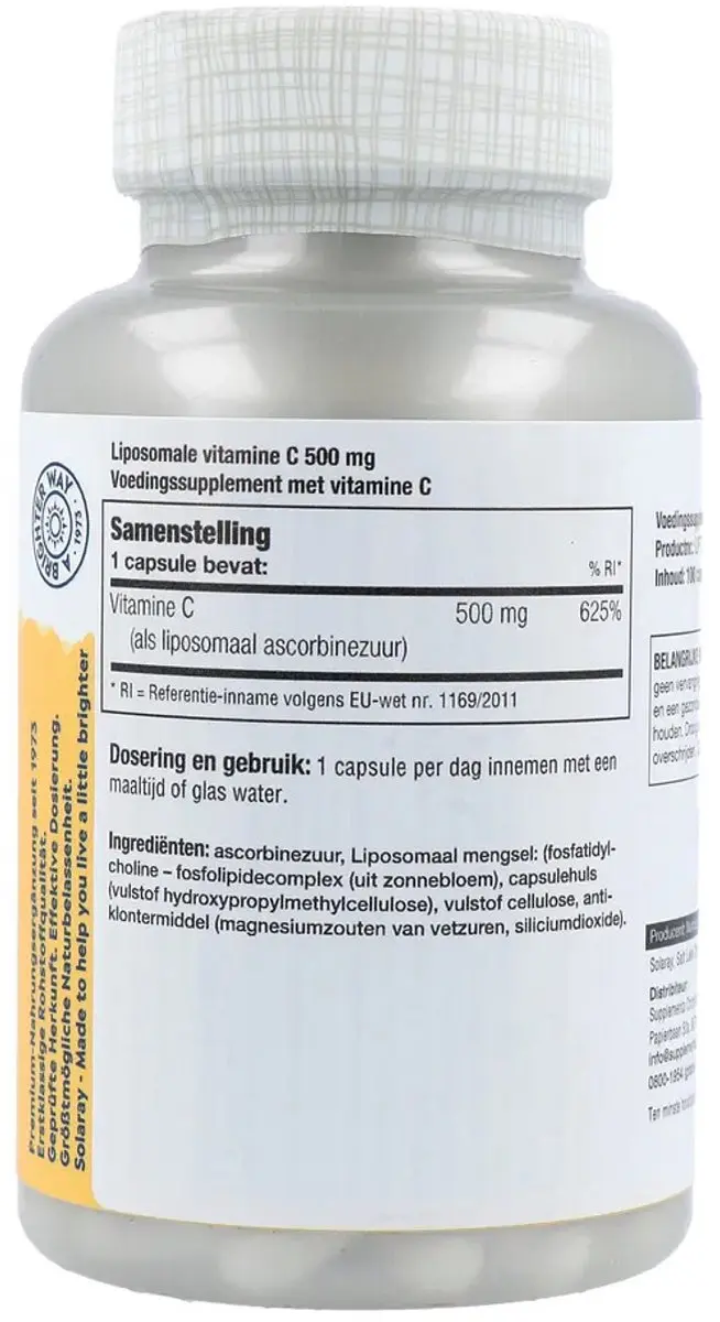 Solaray Vitamine C Liposomaal 500mg - 100 Capsules