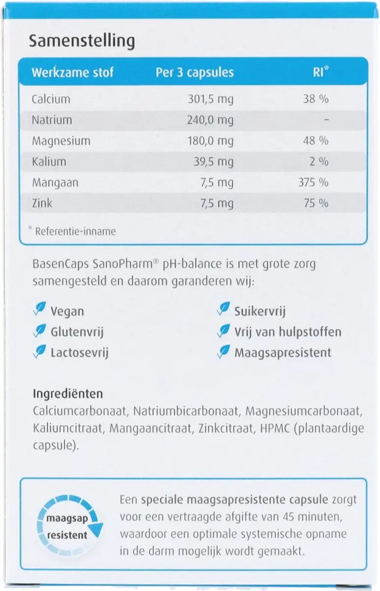 SanoPharm BasenCaps 60 Vegetarische capsules