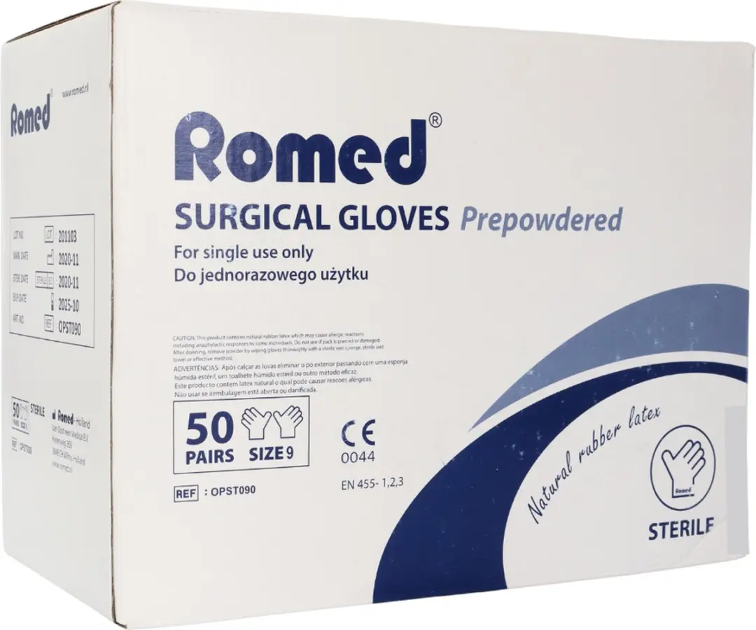 Romed Latex Operatiehandschoenen Steriel Maat 9.0 - 8 Doosjes