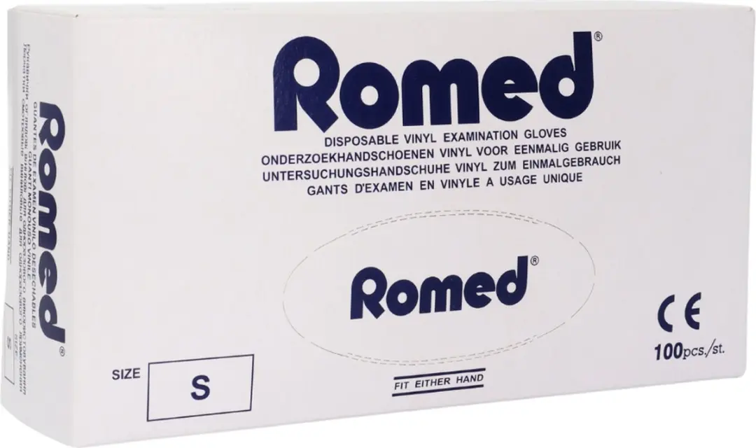 Romed Vinyl Handschoenen Gepoederd Blauw