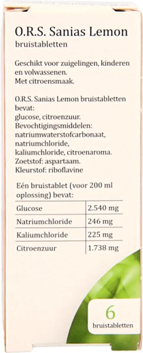 Sanias ORS lemon bruistablet 6 Stuks