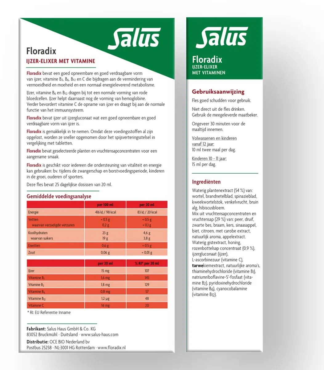 Salus Floradix IJzer-elixir 500ml