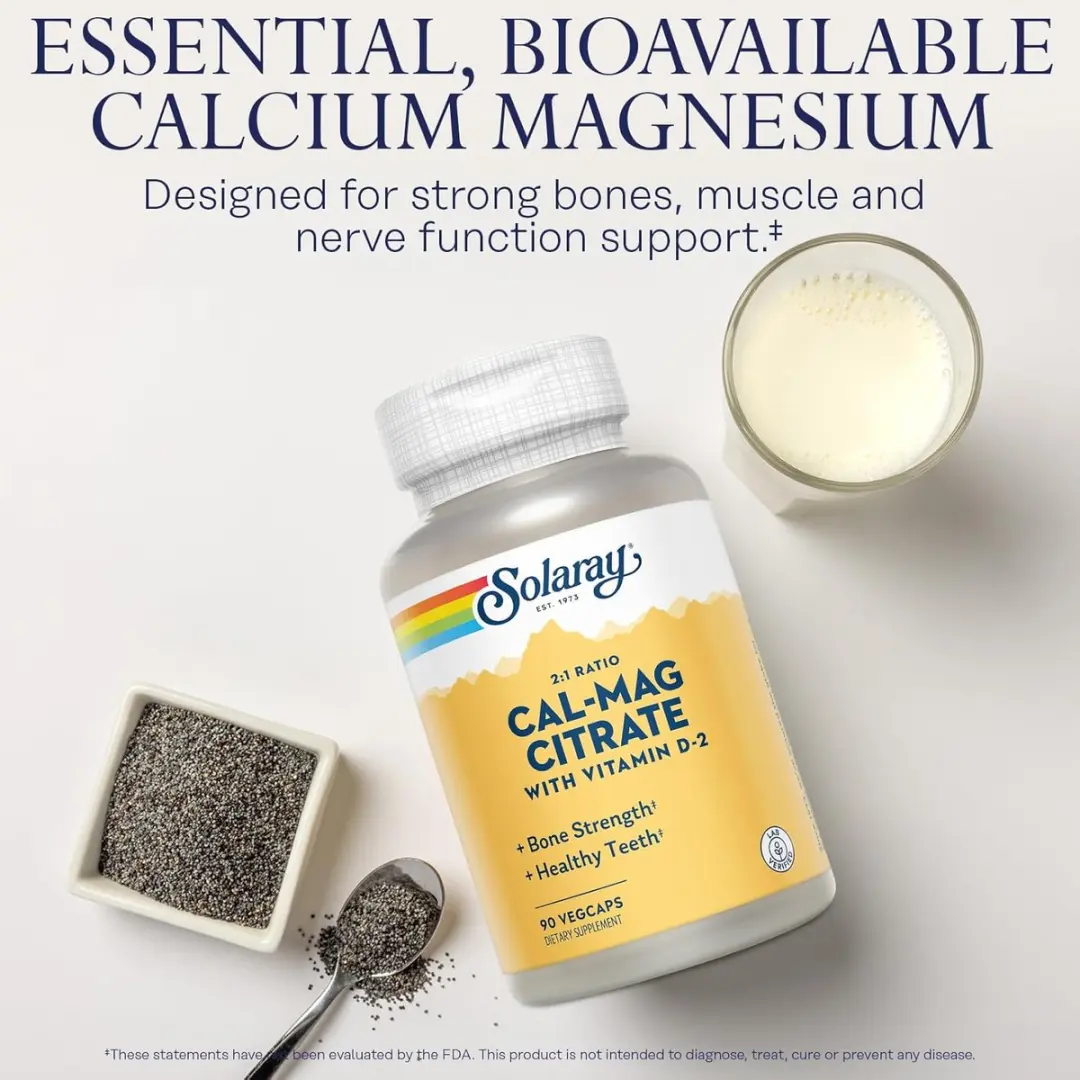 Solaray Calcium Magnesium Citraat 2:1 - 90 VegCaps