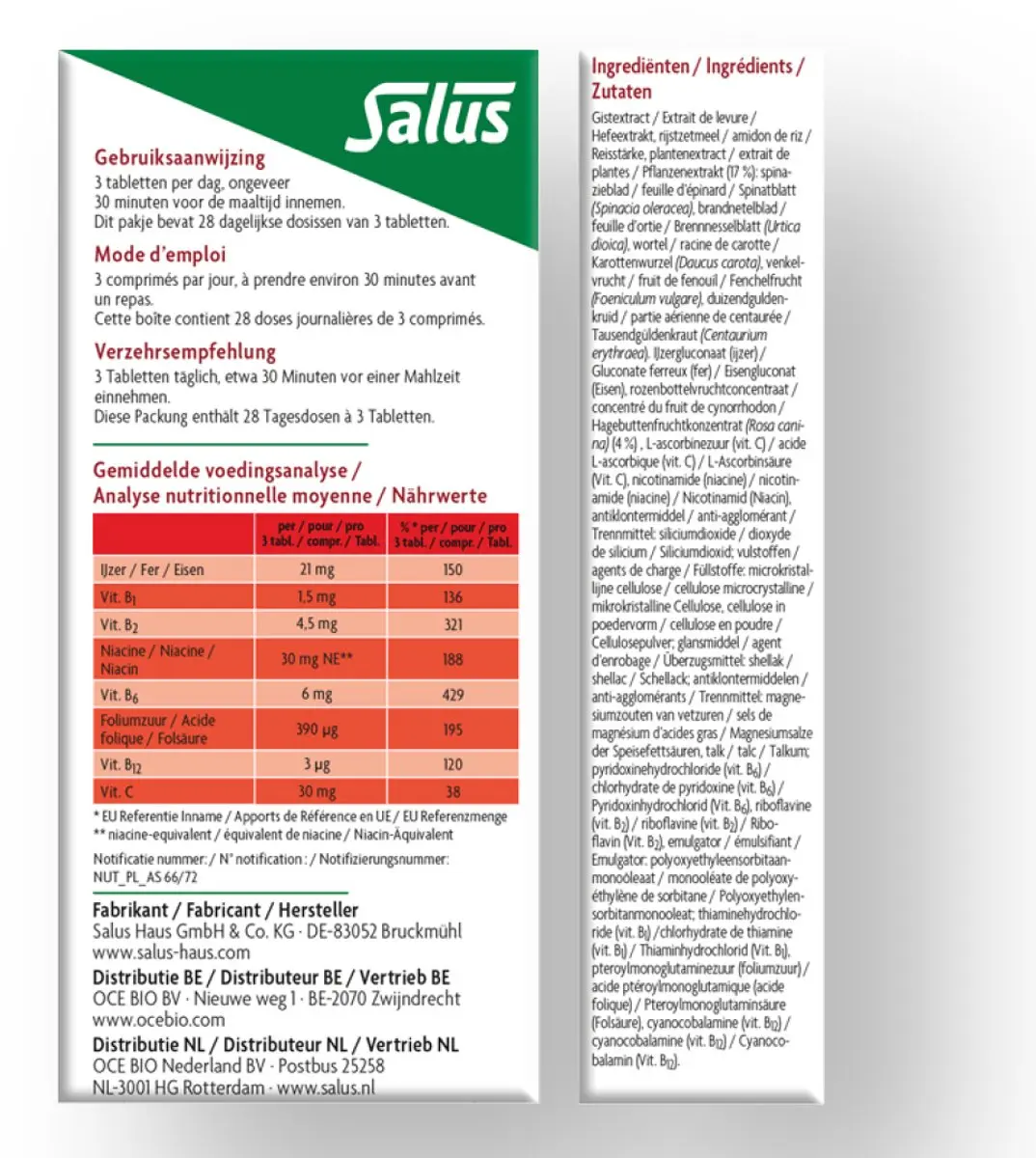 Salus Floradix IJzer-tabletten 84 Stuks