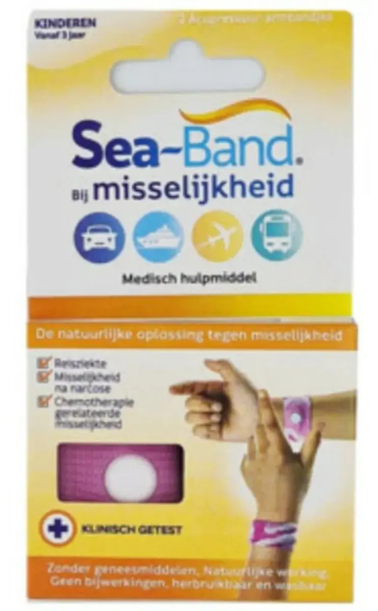 Sea Band Polsband Kinderen - Roze - 2 Stuks