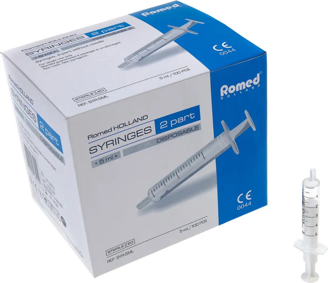 Romed 2-delige Injectiespuiten 2ml Luer Slip - 100 Stuks