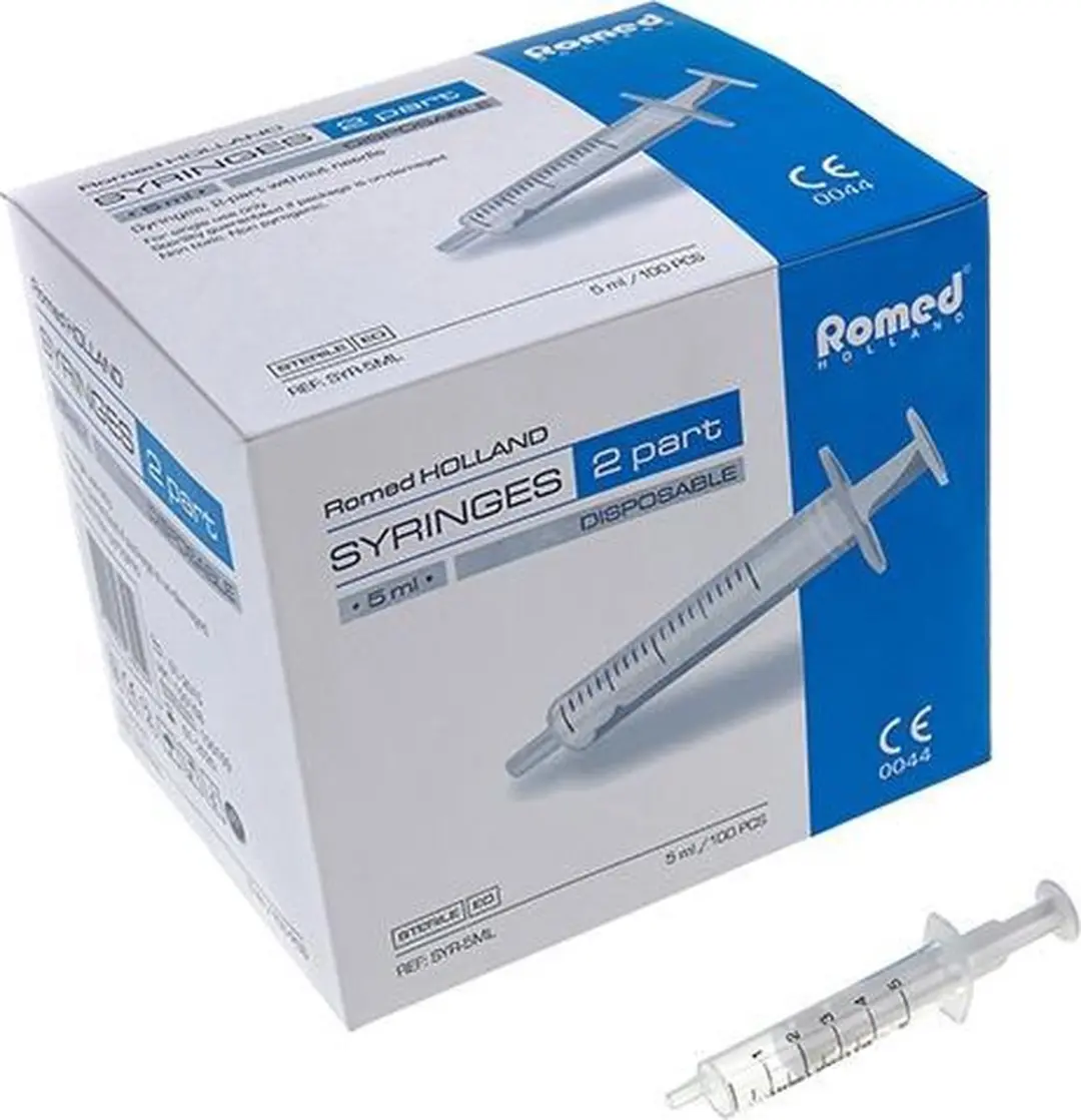 Romed 2-delige Injectiespuiten 2ml Luer Slip - 100 Stuks