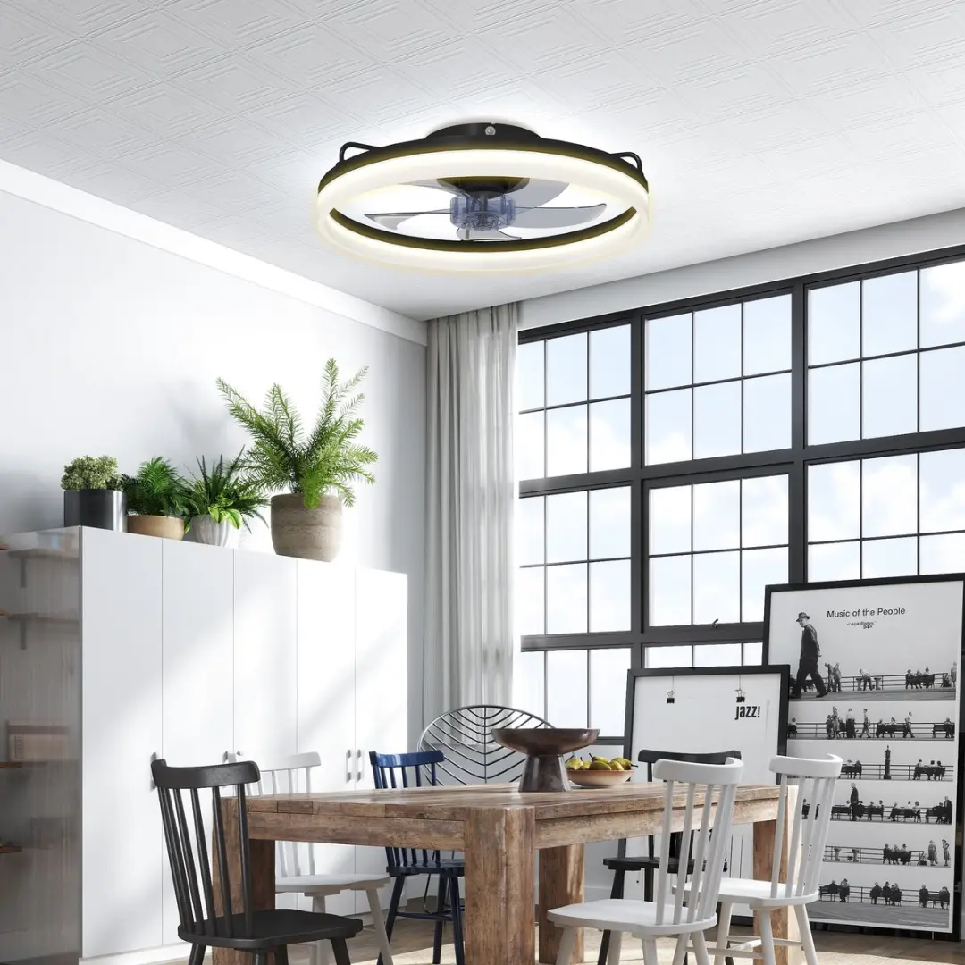 ECTEATOY Plafondventilator 50cm 40W LED - Zwart - afbeelding 6 van 6